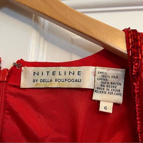 NITELINE by Della Roufogali Red Vintage Midi Length dress 6 - Picture 11 of 15